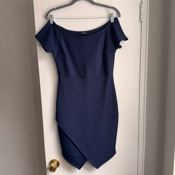 Off the Shoulder Bandage Mini Dress - Picture 1 of 4